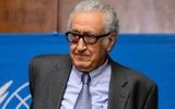 Lakhdar Brahimi,diplomate des Nations unies, à Genève, le 29 janvier 2014. (Crédit : Fabrice Coffrini/AFP)
