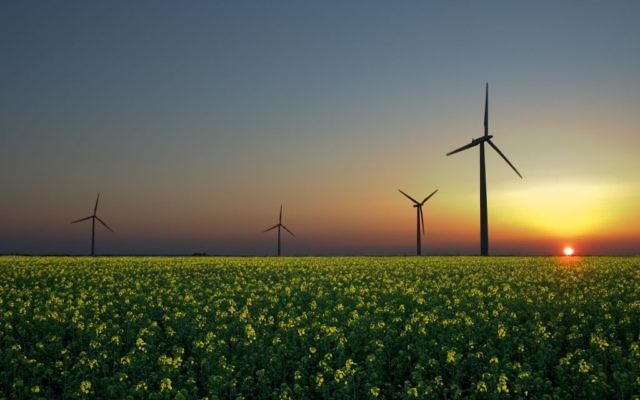 Des éoliennes qui utilisent les énergies renouvelables (Crédit : CC BY Jürgen/Wikimedia Commons)