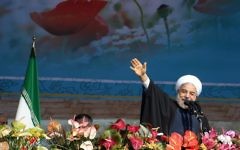 Le président iranien Hassan Rouhani à Téhéran, le 11 février 2014. (Crédit : AFP/Atta Kenare)