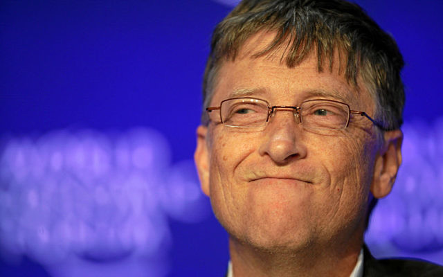 Bill Gates à Davos, en 2014 (Credit : CC BY Sebastian Derungs/World Economic Forum/swiss-image.ch/Wikimedia Commons)