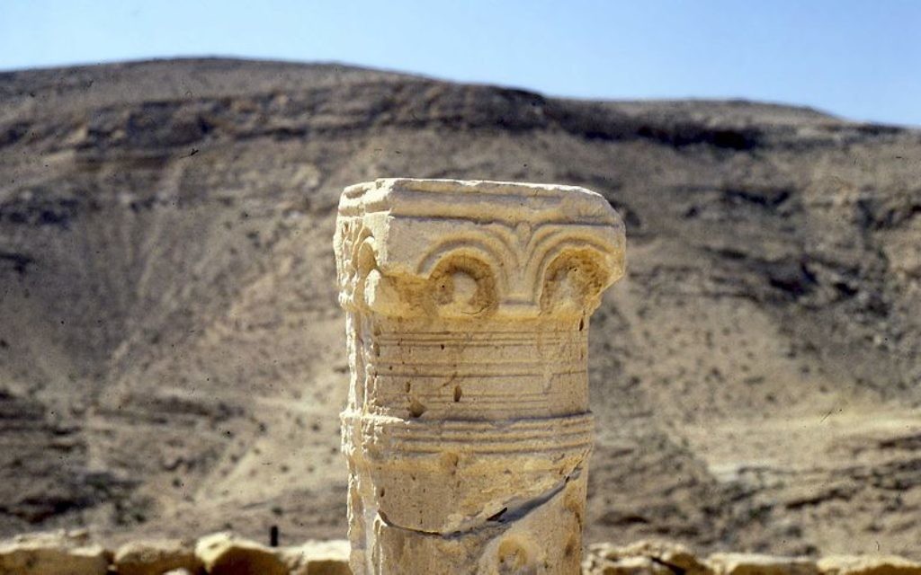 Ruine dans le désert du Néguev (Crédit : Leif Knutsen/Wikimedia commons)
