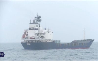 Tsahal a intercepté une cargaison d'armes en provenance de l'Iran et destinée au Hamas, sur le navire Klos-C (Crédit : capture d’écran Youtube/Tsahal)