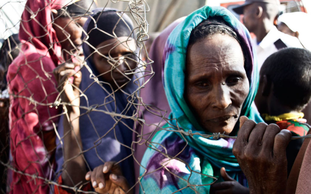 Des réfugiés font la file à l'hôpital de campagne de Kakuma, organisé par IsraAID, au Kenya (Crédit : autorisation d'IsraAID)