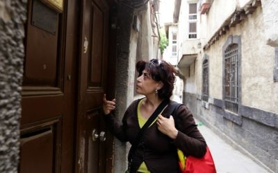 Annette Nasrallah dans son village de Maaloula (Crédit : Louai Beshara/AFP)