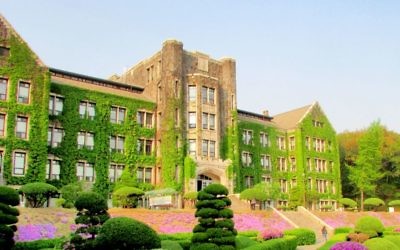 Le campus de Yonsei à Séoul (Crédit : Debra Kamin/Times of Israel)