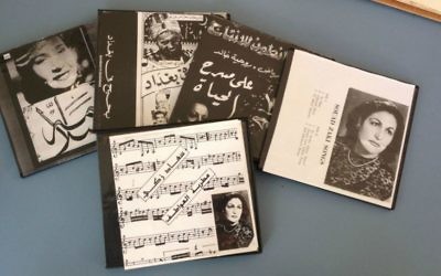 Copies des enregistrements audios et des films où Souad Zaki a participé que son fils Moshe Zaki a réussi à obtenir car ils étaient en vente en dehors de l'Egypte avant la révolution de 1952. (Crédit : Renee Ghert-Zand)