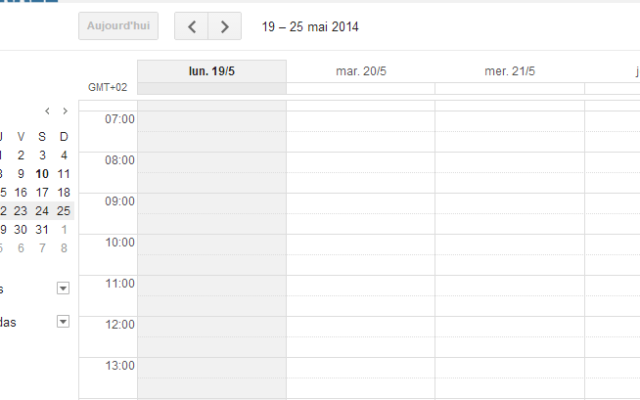 Capture d'écran Google Calendar