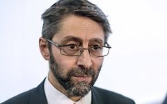Haïm Korsia, grand rabbin de France. (Crédit : Fred Dufour/AFP)