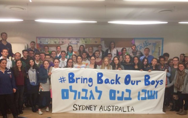 Evènement Bring Back Our Boys de Sydney, Australie (Crédit : autorisation)