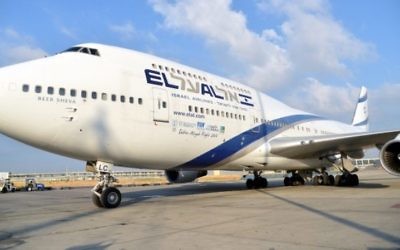 Un Boeing 747 d'El Al (Crédit : Yossi Zeliger/Flash90)