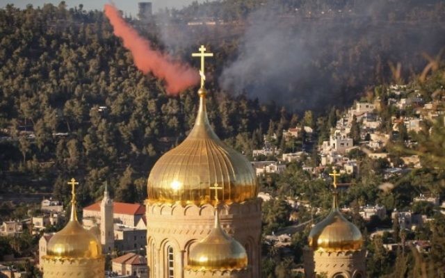 Vue sur l'église russe à Jérusalem (Crédit : FLASH90)