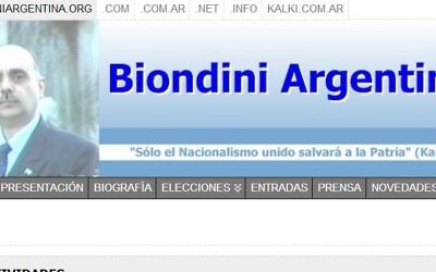 Capture d'écran du site Internet de Alejandro Biondini