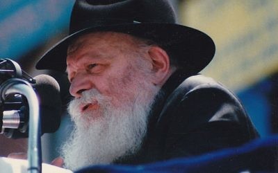 Menahem Mendel Schneerson (Crédit : Mordecai Baron/Wikipedia)