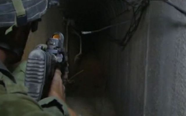 Un tunnel de Gaza, dans la banlieue de Khan Younès (Crédit : Walla news)