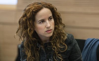 La députée Stav Shaffir lors d'une réunion de la commission des finances le 24 décembre 2013 (Crédit : Flash90)