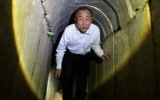 Ban ki-Moon visite un tunnel d'attaque du Hamas - 14 octobre 2014 (Crédit : Flash 90/GPO)