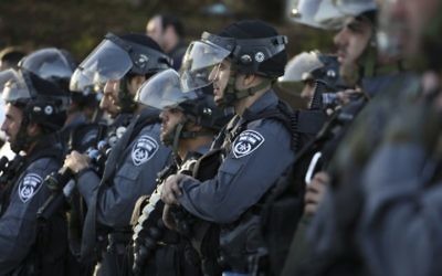 Des policiers des frontières israéliens (Crédiit : Flash 90)