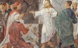 Un tableau dans une église de la ville de Hof, en Allemagne, semble montrer Adolf Hitler debout à côté de Jésus (Crédit : capture d'écran YouTube)