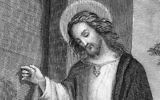Scan d'une gravure allemande de Jésus datant du 19e siècle. (Crédit : Domaine public, œuvre d'art)