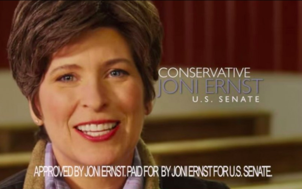 Capture d’écran Joni Ernst (Crédit : YouTube)