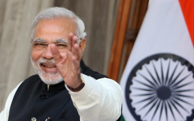 Le Premier ministre indien Narendra Modi, le 11 décembre 2014. (Crédit : Findlay Kember/AFP)