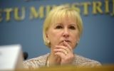 Margot Wallström, la ministre suédoise des Affaires étrangères à Riga le 23 janvier 2015 (Crédit : AFP / ILMARS ZNOTINS)