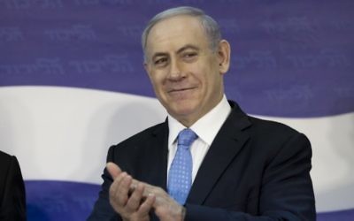 Le Premier ministre Benjamin Netanyahu, le chef du parti du Likud (Crédit : Amir Lévy/Flash 90)