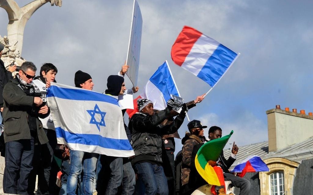 Photo prise lors de la Marche républicaine le 11 janvier 2015 (Crédit : Serge Attal/Flash90)