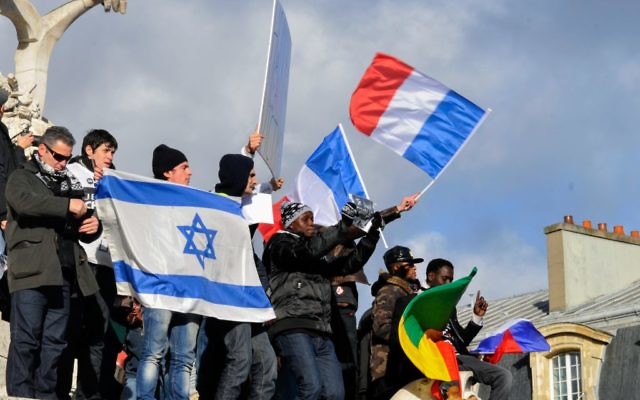 Photo prise lors de la Marche républicaine le 11 janvier 2015 (Crédit : Serge Attal/Flash90)