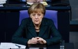 Angela Merkel au Bundestag, le 26 novembre 2014. (Crédit : Clemens Bilan/AFP)