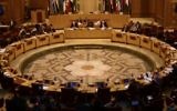 Des représentants de la Ligue arabe participent à une réunion au siège de la Ligue arabe au Caire, le 5 Janvier 2015. (Crédit : AFP/Mohamed el-Shahed)