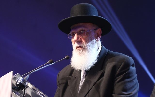 Le Rabbin Shalom Cohen à Paris, lors du Siyoum de Dirshoum - 22 mars 2015 (Crédit : autorisation)
