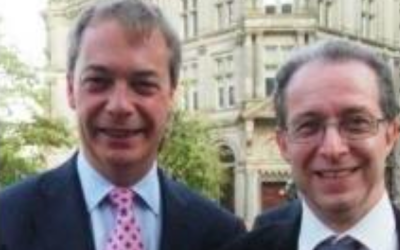 Capture d’écran Nigel Farage (g) et Jeremy Zeid (Crédit : Facebook)