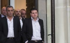 Les membres de la Liste arabe unie à la résidence du président israélien, à Jérusalem, le 22 mars 2015 (Crédit photo: Yonatan Sindel / FLASH90)