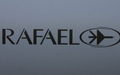 Le logo de Rafael (Crédit : Tsahi Ben-Ami / Flash 90)