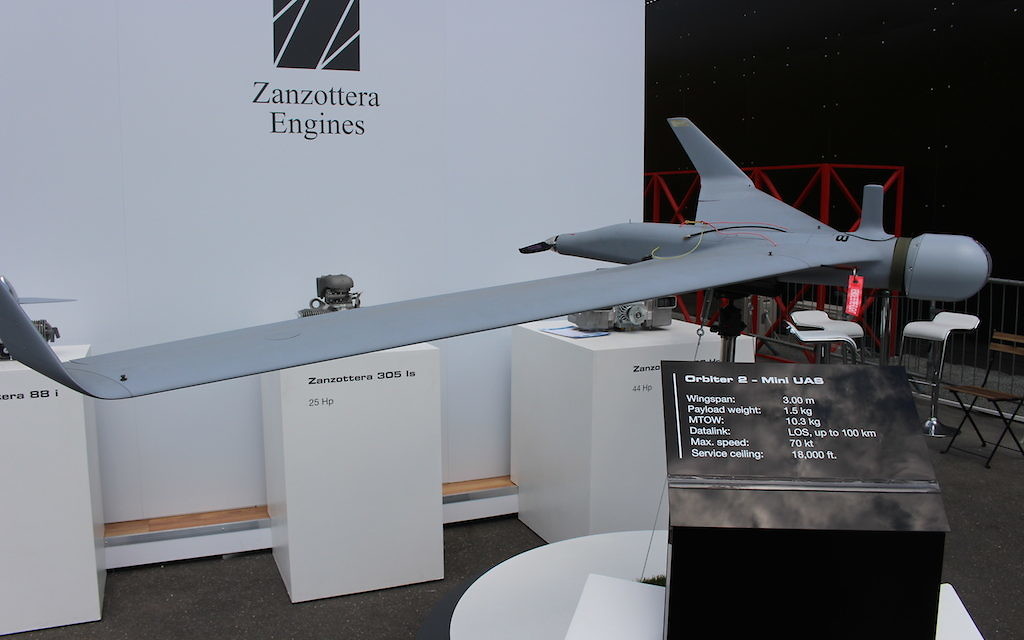 Le drone Orbiter 2 de Aeronautics Ltd (Crédit : Times of Israël)