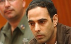 Yigal Amir au tribunal (Crédit : Flash90)