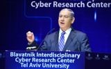 Le Premier ministre Benjamin Netanyahu  pendant la Conférence internationale sur la sécurité informatique pendant la Cyber Week de l'Université de Tel- Aviv, le 23 juin 2015. (Crédit : Kobi Gideon/GPO)
