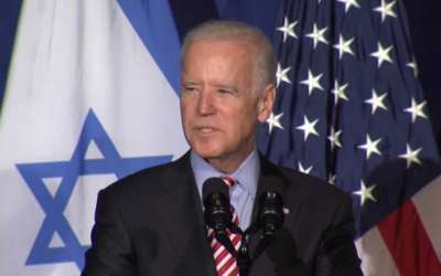 Le vice-président Joe Biden au Forum Saban, le samedi 6 décembre 2014 (Crédit : capture d'écran YouTube)