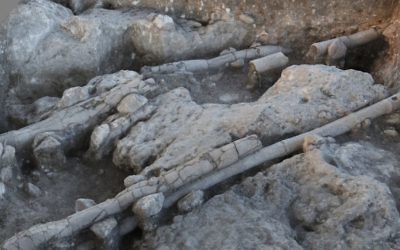 Vestiges d'une canalisation romaine d'un Legio, un camp militaire du 2ème et du 3ème siècle de notre ère, à côté de Megiddo (Crédit : Autorisation)