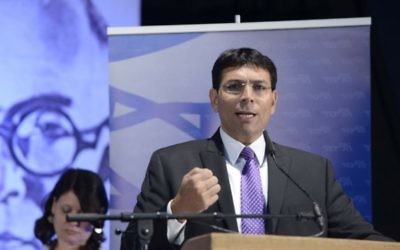 Danny Danon en mai 2014. (Crédit : Tomer Neuberg/Flash90)