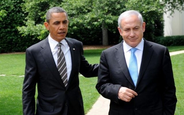 Le président américain Barack Obama (à gauche) avec le Premier ministre Benjamin Netanyahu à la Maison Blanche, le 20 mai 2011. (Crédit : Avi Ohayon/GPO/Flash90) Le président américain Barack Obama (à gauche) avec le Premier ministre Benjamin Netanyahu à la Maison Blanche, le 20 mai 2011. (Crédit : Avi Ohayon/GPO/Flash90)