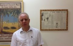 Jonathan Arkush, le président du Conseil des représentants des juifs britanniques, dans les bureaux du Times of Israël à Jérusalem, en juin 2015. (Crédit : Amanda Borschel-Dan/Times of Israel)