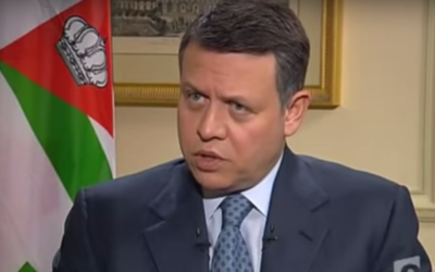 Le roi Abdalla II de Jordanie (Crédit : Capture d'écran YouTube/INA Politique)