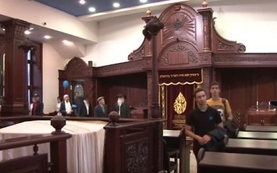 La synagogue de Kazan, en Russie. (Crédit : capture d'écran YouTube)