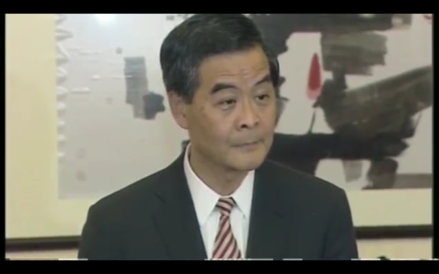 C.Y Leung (Capture d'écran YouTube 'I will not resign' says Hong Kong's Chief Executive CY Leung - BBC News)