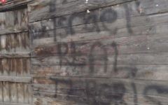 Photo d'un graffiti anti-Israël à Istanbul en 2015 (Crédit : Ilan Ben Zion/Times of Israel Staff)