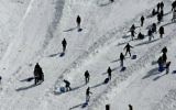 Luge sur le mont Hermon, le 21 janvier 2016. (Crédit : Thomas Coex/AFP)