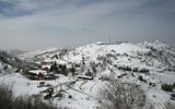 Vue sur le mont Hermon, le 21 janvier 2016. (Crédit : AFP)