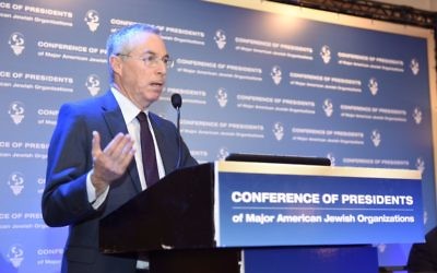 Le Général Michael Herzog, chercheur à l'Institut de planification de la politique juive à la Conférence des présidents à Jérusalem, le 15 février 2016 (Crédit : Tamir Hayoun)
